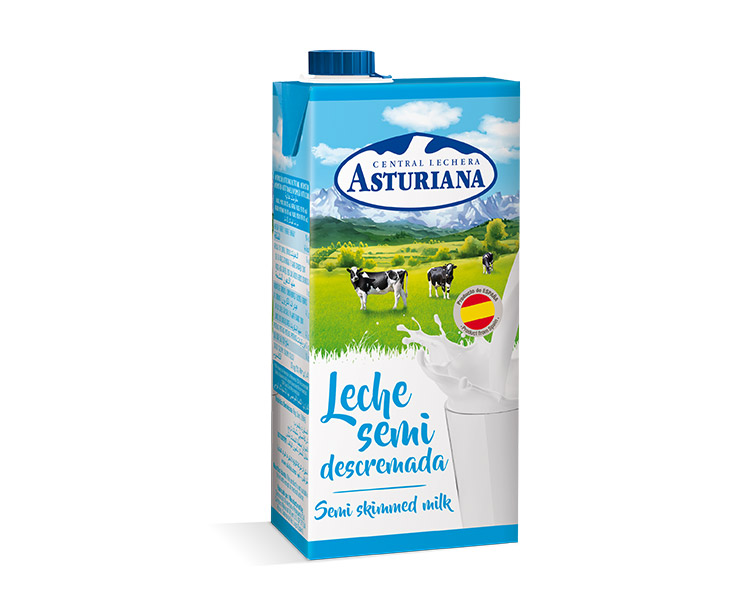 ASTURIANA SEMI SKIMMED MILK 1L